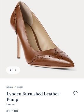 Ralph Lauren Brown Pointed-Toe Leather Pump